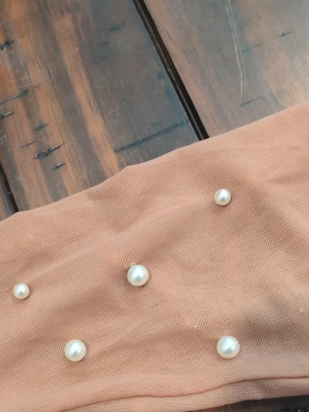 Nadine Merabi Diana Pearl Embellished Nude Tights NWT 1 XS/S/M